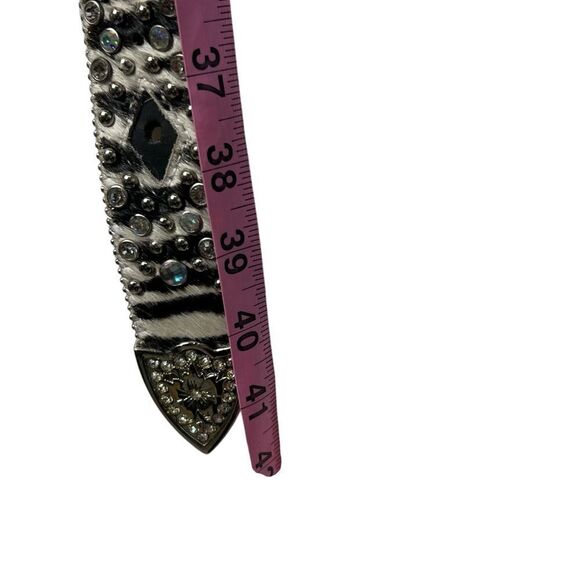 Nocona cross zebra animal hair western cowgirl belt main image 12